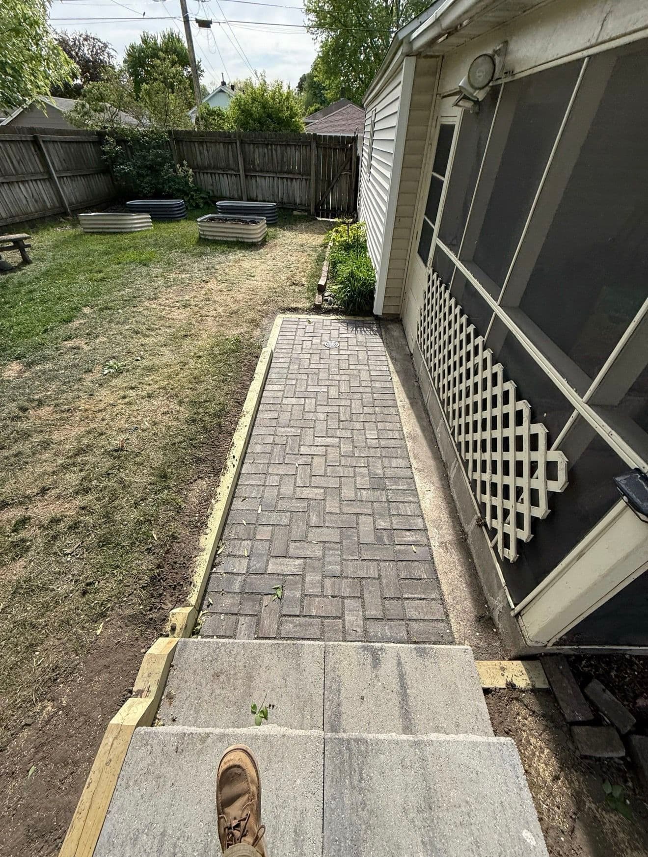 Gallery photos for Permeable Paver Walkway Solves a Real Backyard Drainage Problem: Image #5