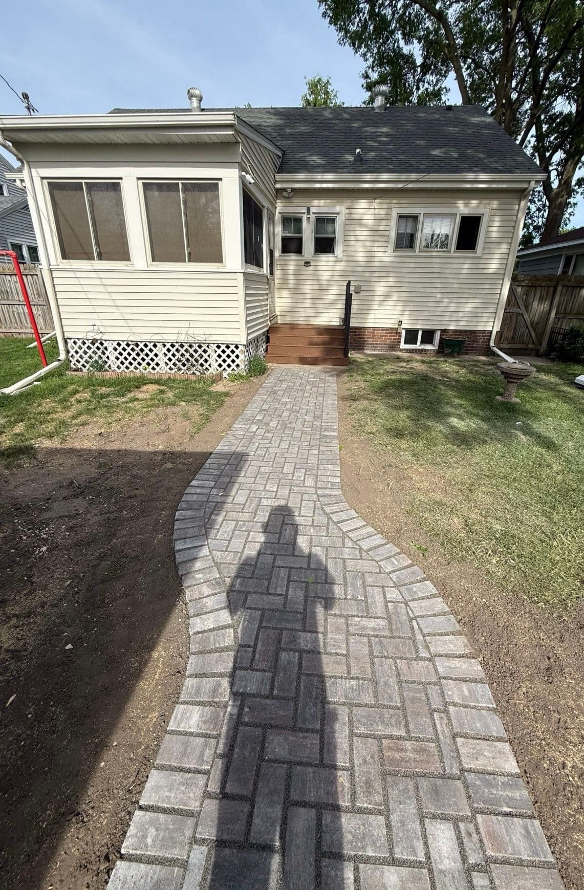 Gallery photos for Permeable Paver Walkway Solves a Real Backyard Drainage Problem: Image #4